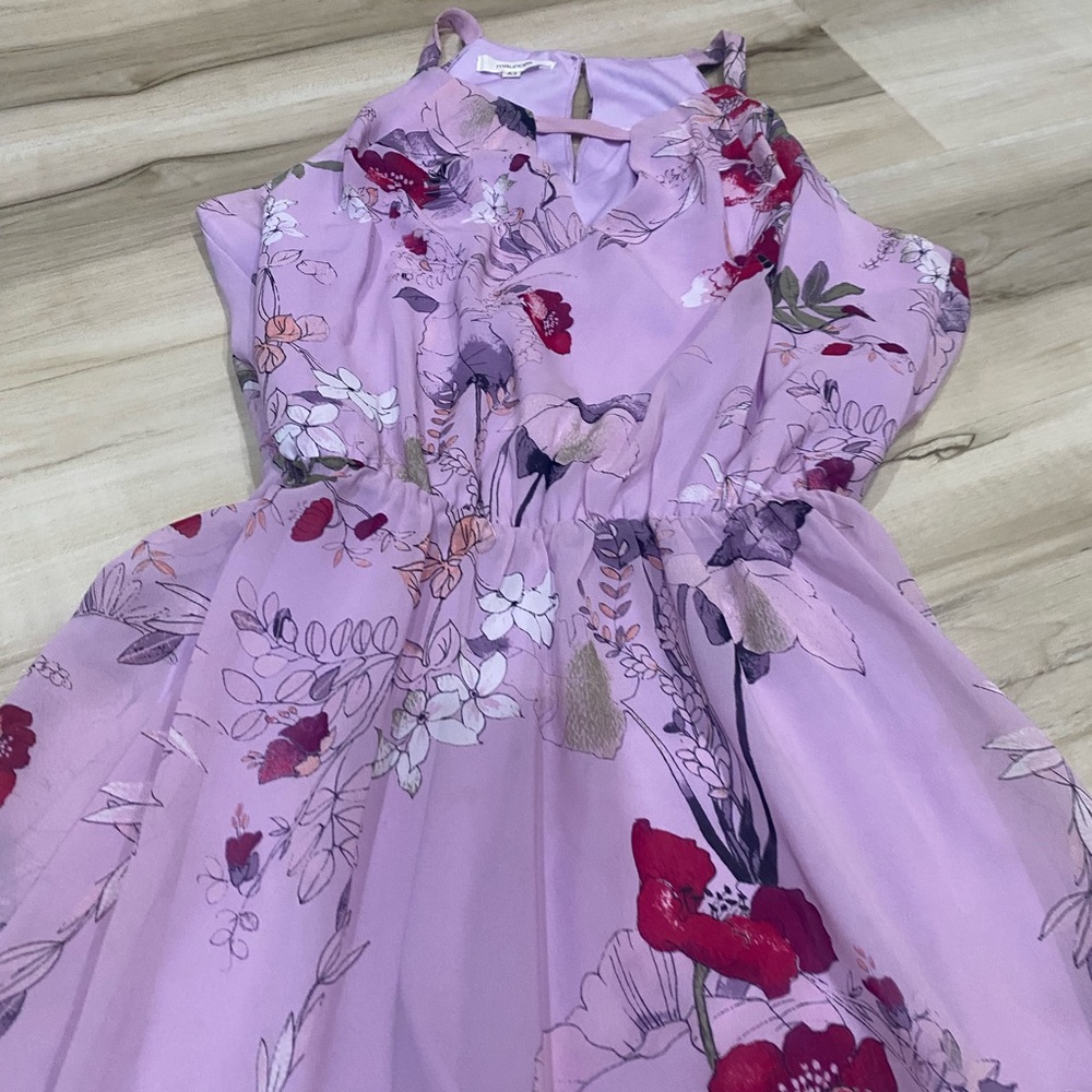 Maurices Purple Floral Fit & Flare Sleeveless Dress XS Spring -0262 - Picture 2 of 5